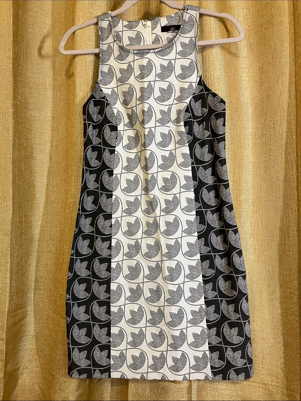 Trina Turk Black and White Geometric Mini Dress